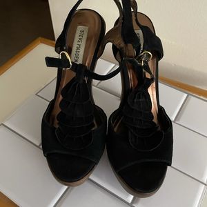 Steve Madden wooden platform heels size 7